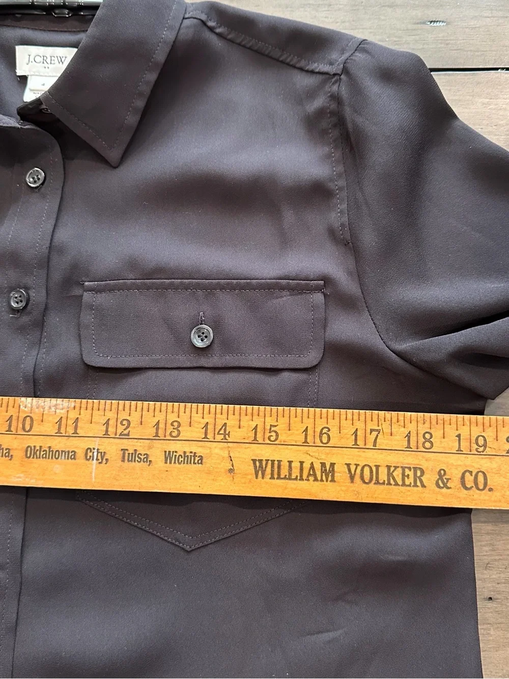 J. Crew Black Lightweight Poly Button-Up Blouse #J01